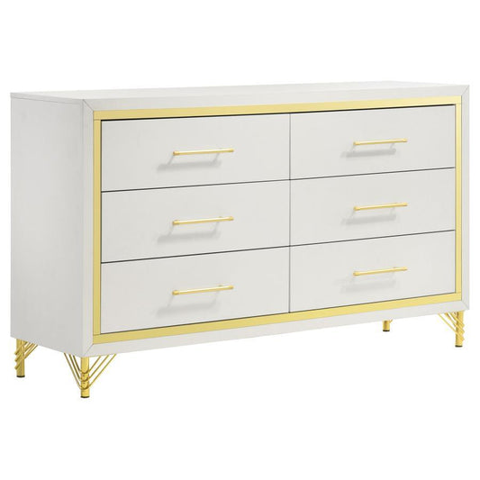 Lucia - 6 - Drawer Dresser Dressers by Coaster Fine Furniture - Walls Furniture & Mattress