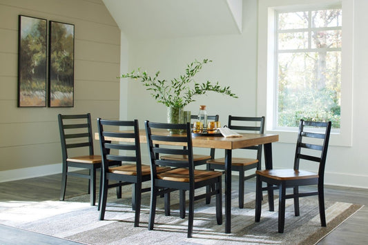 Blondon - Rectangular Drm Table Set (Set of 7) - Brown / Black 7 Piece Dining Room Sets by Signature Design by Ashley® - Walls Furniture & Mattress