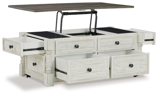 Havalance - Lift Top Cocktail Table with Storage Drawers - White / Gray Cocktail Tables by Signature Design by Ashley® - Walls Furniture & Mattress
