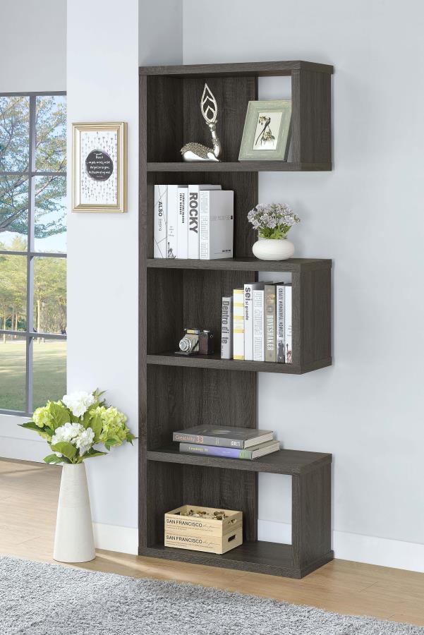 Joey - 5 - tier Alternating Boxes Design Bookcase Standard Bookcases by CoasterEveryday - Walls Furniture & Mattress