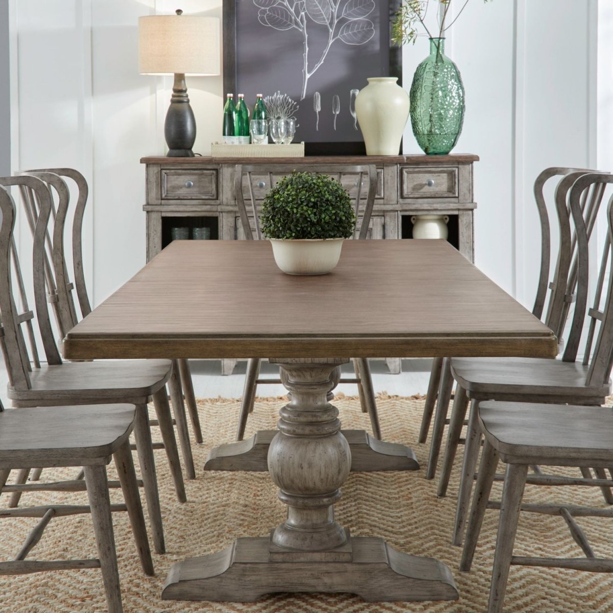 River Place - Trestle Table Set 5 Piece Dining Room Sets by Liberty Furniture - Walls Furniture & Mattress