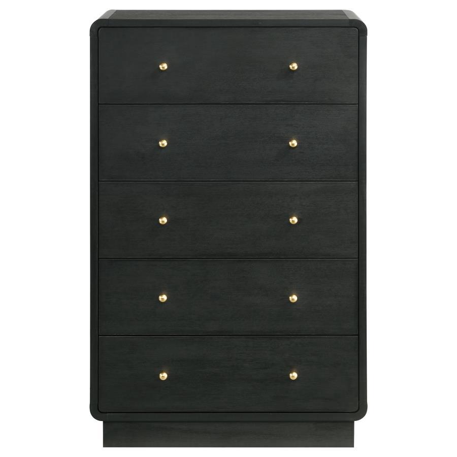 Cavelle - 5 - Drawer Chest Of Drawers - Black Accent Chests by Coaster Fine Furniture - Walls Furniture & Mattress