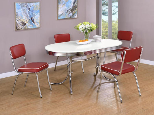 Retro - Oval Dining Table Set 5 Piece Dining Room Sets by CoasterEveryday - Walls Furniture & Mattress