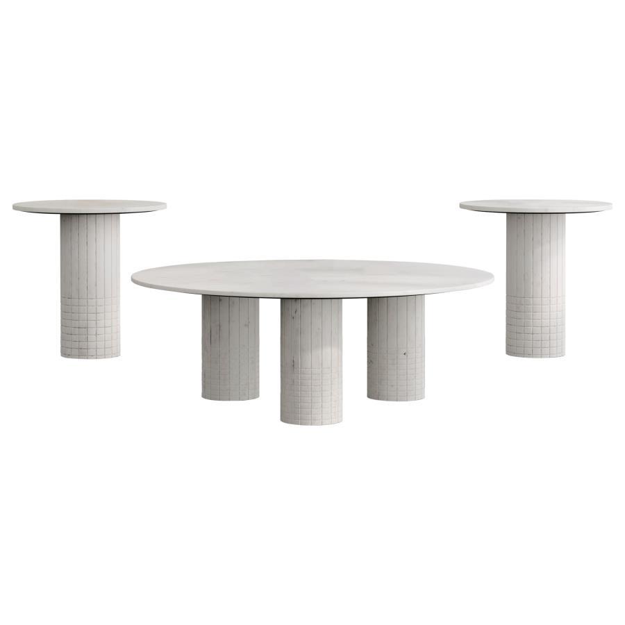 Astoria - Marble Coffee Table Set Table Sets by Coaster Fine Furniture - Walls Furniture & Mattress
