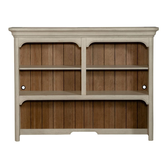 Farmhouse Reimagined - Credenza Hutch - Antique White / Chestnut Tops Credenzas by Liberty Furniture - Walls Furniture & Mattress