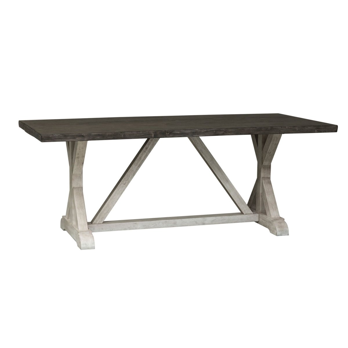 Willowrun - Trestle Table - Rustic White Dining Tables by Liberty Furniture - Walls Furniture & Mattress