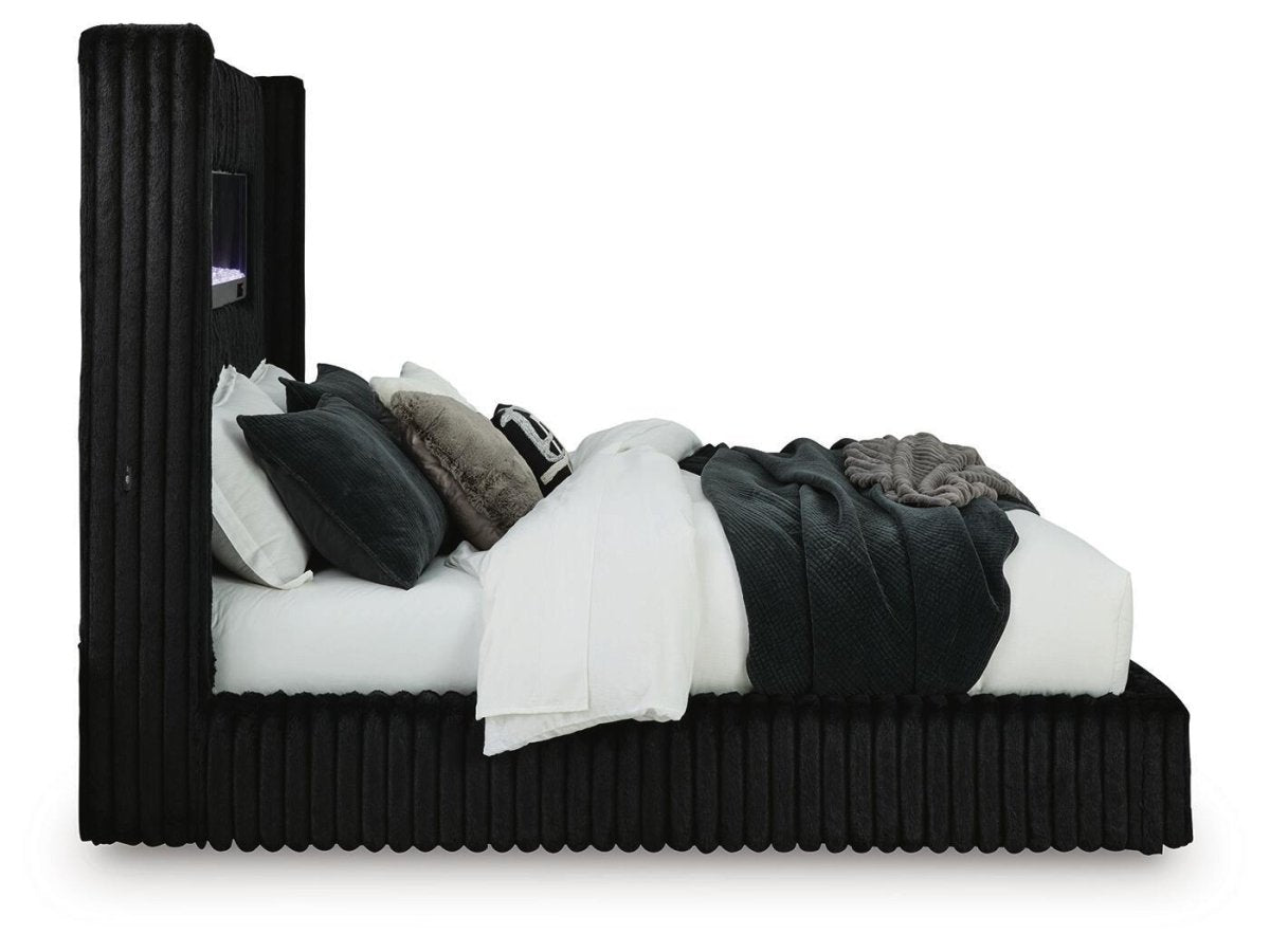 Tayleena - Upholstered Bed With Fireplace And Wireless Audio Upholstered Beds by Signature Design by Ashley® - Walls Furniture & Mattress
