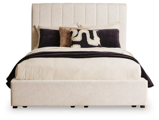 Shoralli - Queen Upholstered Storage Bed - Beige Storage Beds by Signature Design by Ashley® - Walls Furniture & Mattress