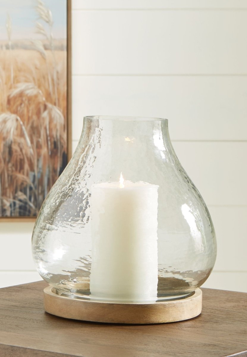 Adalisen - Candle Holder - Clear / Brown Candles & Holders by Signature Design by Ashley® - Walls Furniture & Mattress