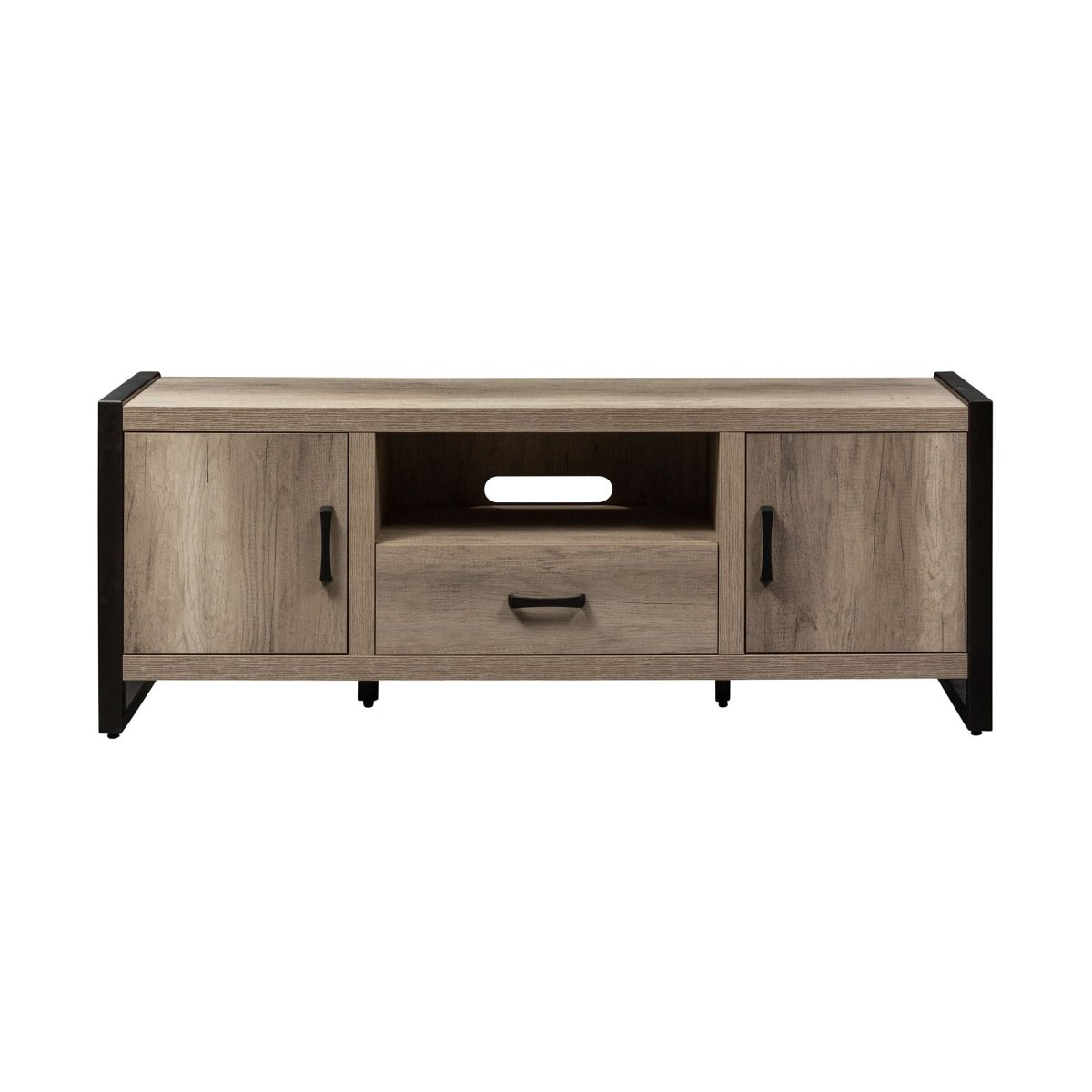 Sun Valley - 64" TV Console With Faux Metal - Light Brown TV Stands by Liberty Furniture - Walls Furniture & Mattress