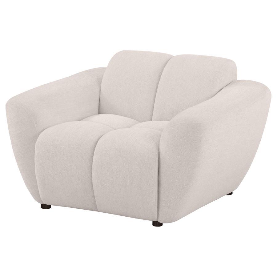 Destino - Chenille Upholstered Splayed Arm Accent Chair - Greige Arm Chairs by Coaster Fine Furniture - Walls Furniture & Mattress