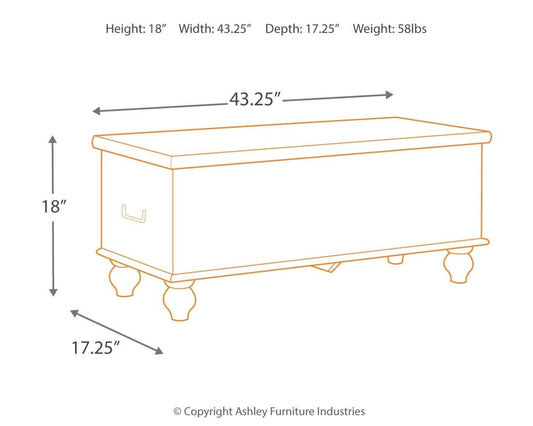 Fossil Ridge - Storage Bench - Beige Storage Benches by Signature Design by Ashley® - Walls Furniture & Mattress