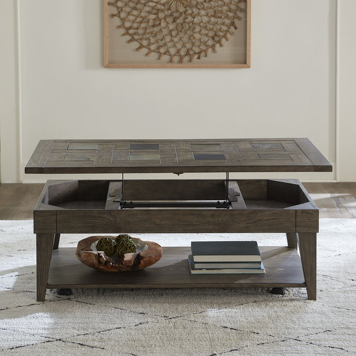 Arrowcreek - Lift Top Cocktail Table - Dark Brown Cocktail Tables by Liberty Furniture - Walls Furniture & Mattress