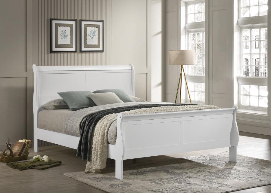 Louis Philippe - Sleigh Panel Bed Sleigh Beds by Coaster Fine Furniture - Walls Furniture & Mattress