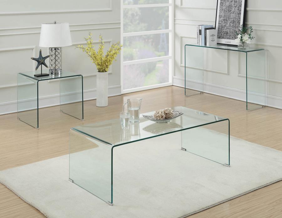 Ripley - Bent Glass Coffee And End Table Set Table Sets by Coaster Fine Furniture - Walls Furniture & Mattress