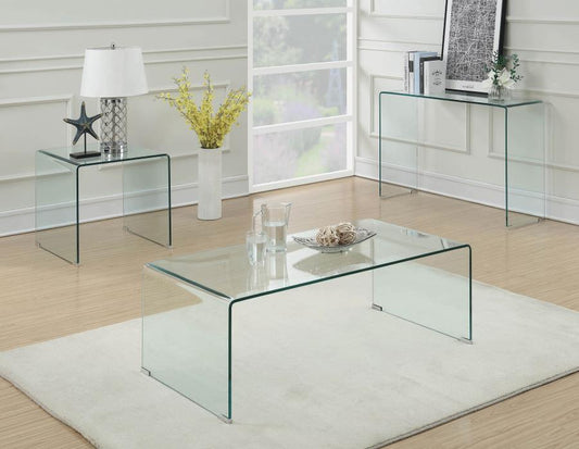 Ripley - Bent Glass Coffee And End Table Set Table Sets by Coaster Fine Furniture - Walls Furniture & Mattress