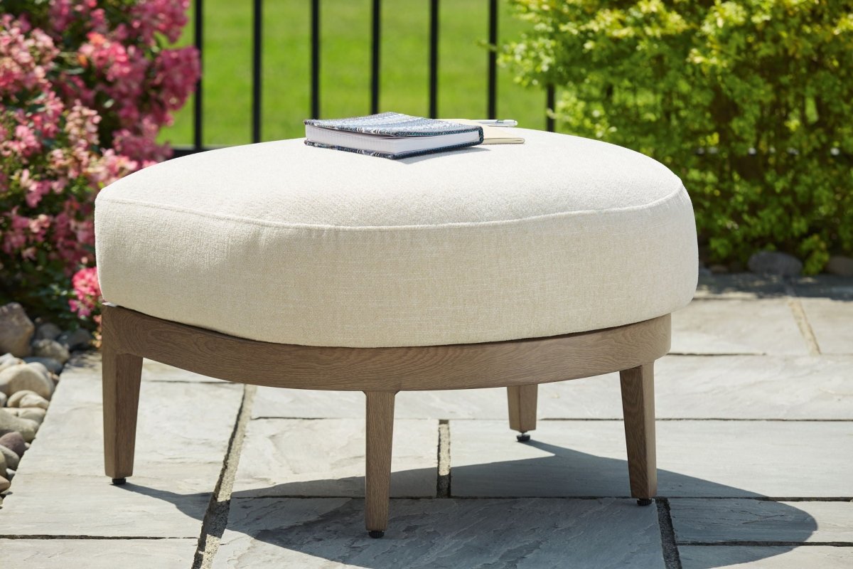 Serene Bay - Ottoman With Cushion - Dark Brown / White Ottomans by Signature Design by Ashley® - Walls Furniture & Mattress