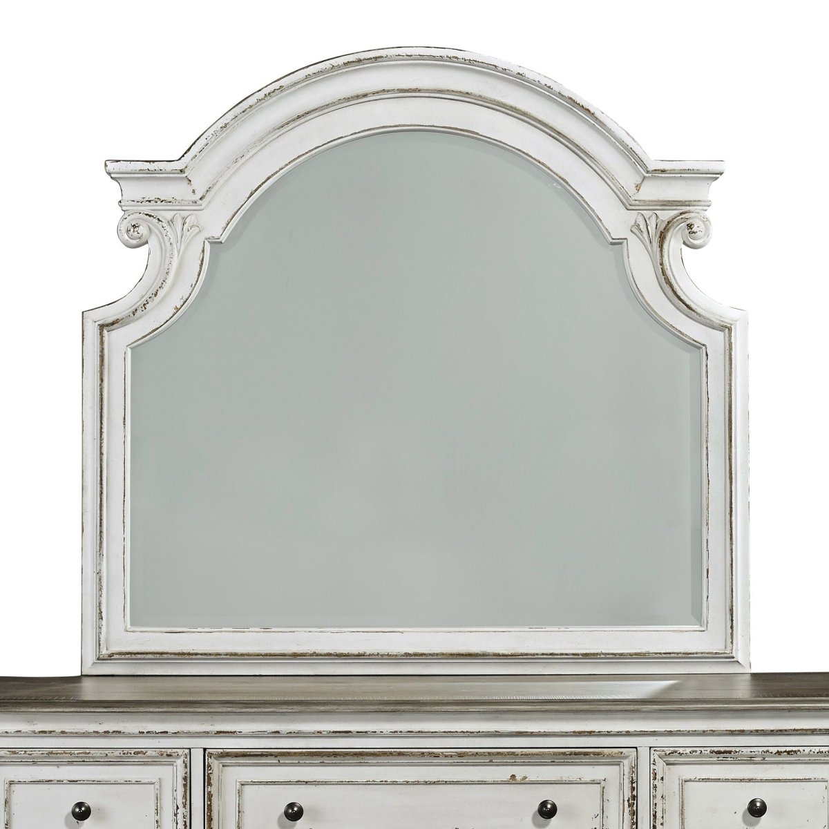 Magnolia Manor - Dresser & Arched Mirror - White Dresser & Mirror by Liberty Furniture - Walls Furniture & Mattress