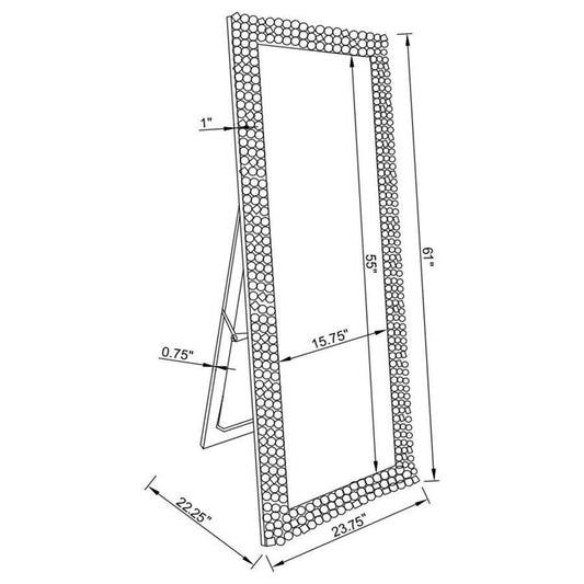 Mckay - Acrylic Frame Standing Mirror - Smokey Gray Floor Mirrors by CoasterEveryday - Walls Furniture & Mattress
