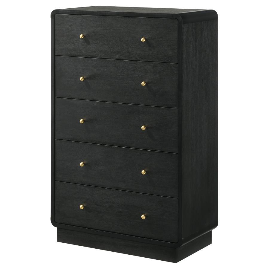 Cavelle - 5 - Drawer Chest Of Drawers - Black Accent Chests by Coaster Fine Furniture - Walls Furniture & Mattress