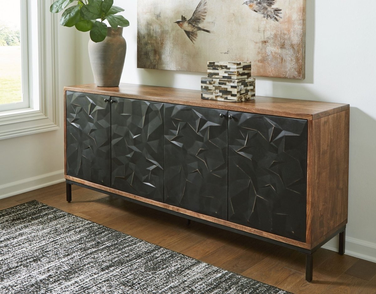 Dorannby - Accent Cabinet - Black / Brown Accent Cabinets by Signature Design by Ashley® - Walls Furniture & Mattress