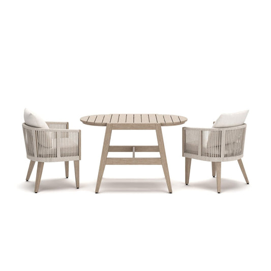Ivory Vine - Chairs With Cushion / Table Set (Set of 3) - Beige 3 Piece Outdoor Sets by Signature Design by Ashley® - Walls Furniture & Mattress