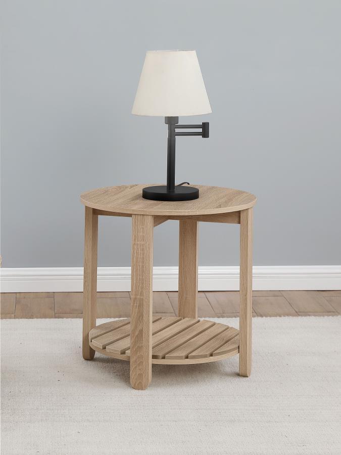 Fowler - 1 Shelf Round Engineered Wood Table End Tables by Coaster Fine Furniture - Walls Furniture & Mattress
