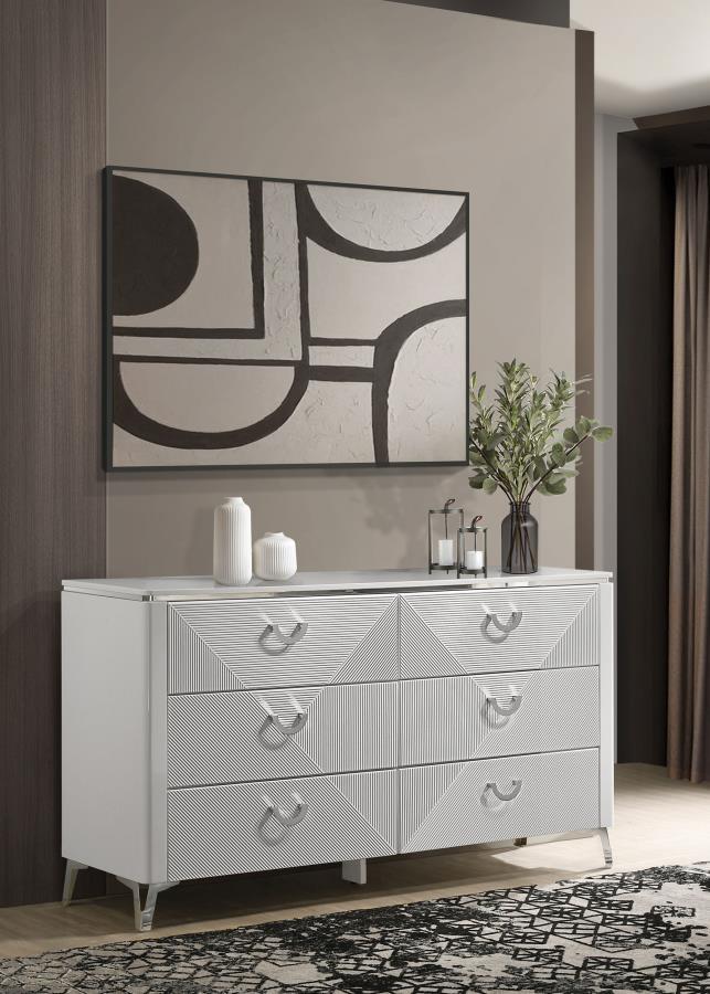 Cassia - 6 - Drawer Bedroom Dresser Cabinet Dressers by Coaster Fine Furniture - Walls Furniture & Mattress