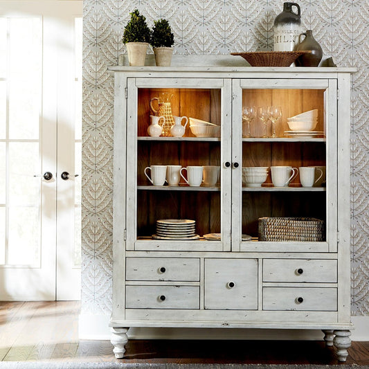 Whitney - Display Cabinet - White Hutches by Liberty Furniture - Walls Furniture & Mattress