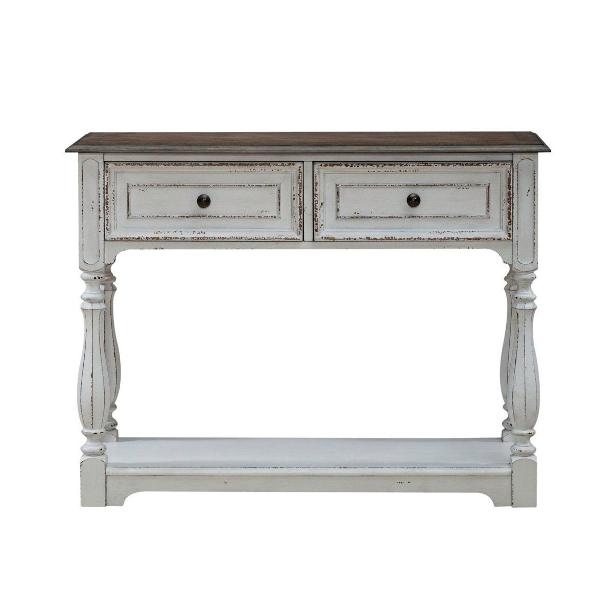 Magnolia Manor - Hall Console Bottom With Shelf For Display & Storage - White Console Tables by Liberty Furniture - Walls Furniture & Mattress