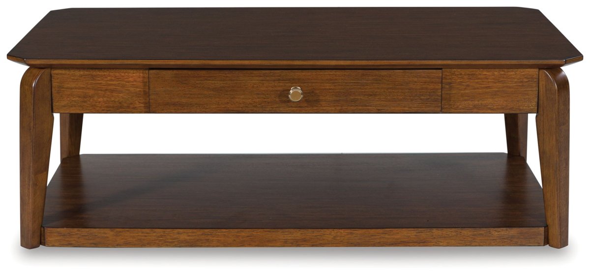 Trenmour - Rectangular Cocktail Table - Medium Brown Cocktail Tables by Signature Design by Ashley® - Walls Furniture & Mattress