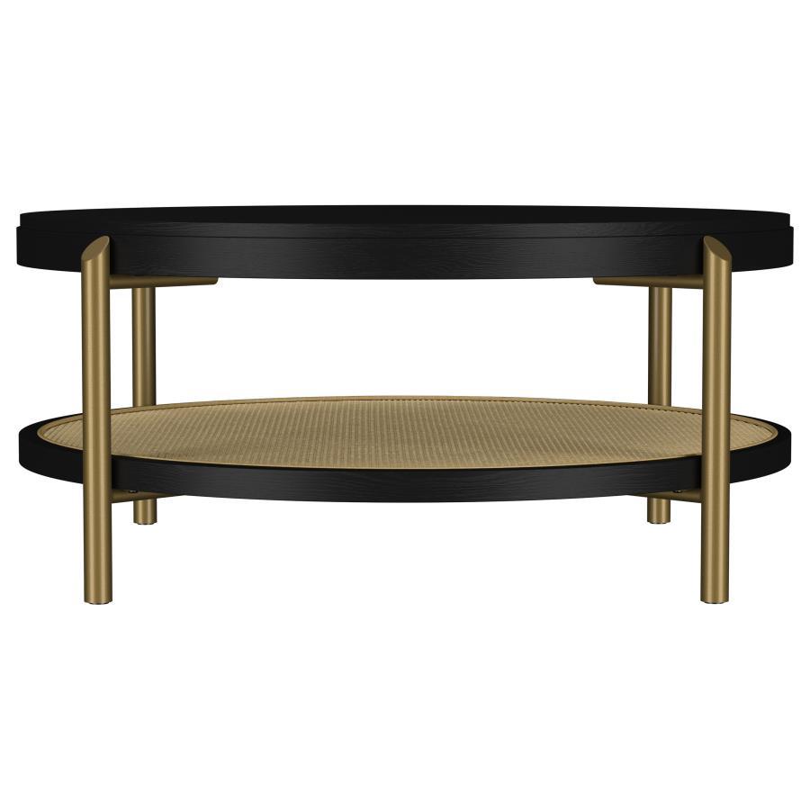 Arini - Round Coffee Table With Storage Shelf Coffee Tables by Coaster Fine Furniture - Walls Furniture & Mattress