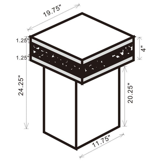 Elora - Square Mirrored Accent Side Table - Silver Side Tables by CoasterElevations - Walls Furniture & Mattress