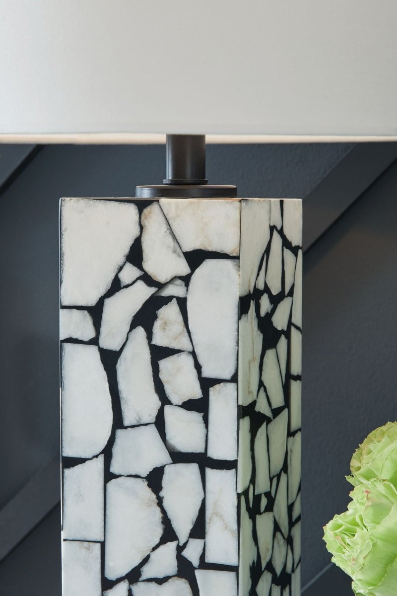 Macaria - Marble Table Lamp - White / Black Table Lamps by Signature Design by Ashley® - Walls Furniture & Mattress
