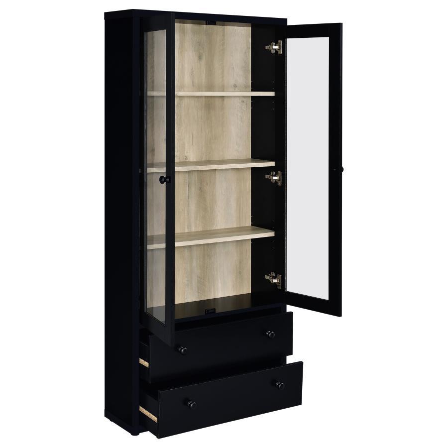 Hawthorne - 4 - Shelf Glass Door Tall Cabinet With Drawers Display Cabinets by Coaster Fine Furniture - Walls Furniture & Mattress