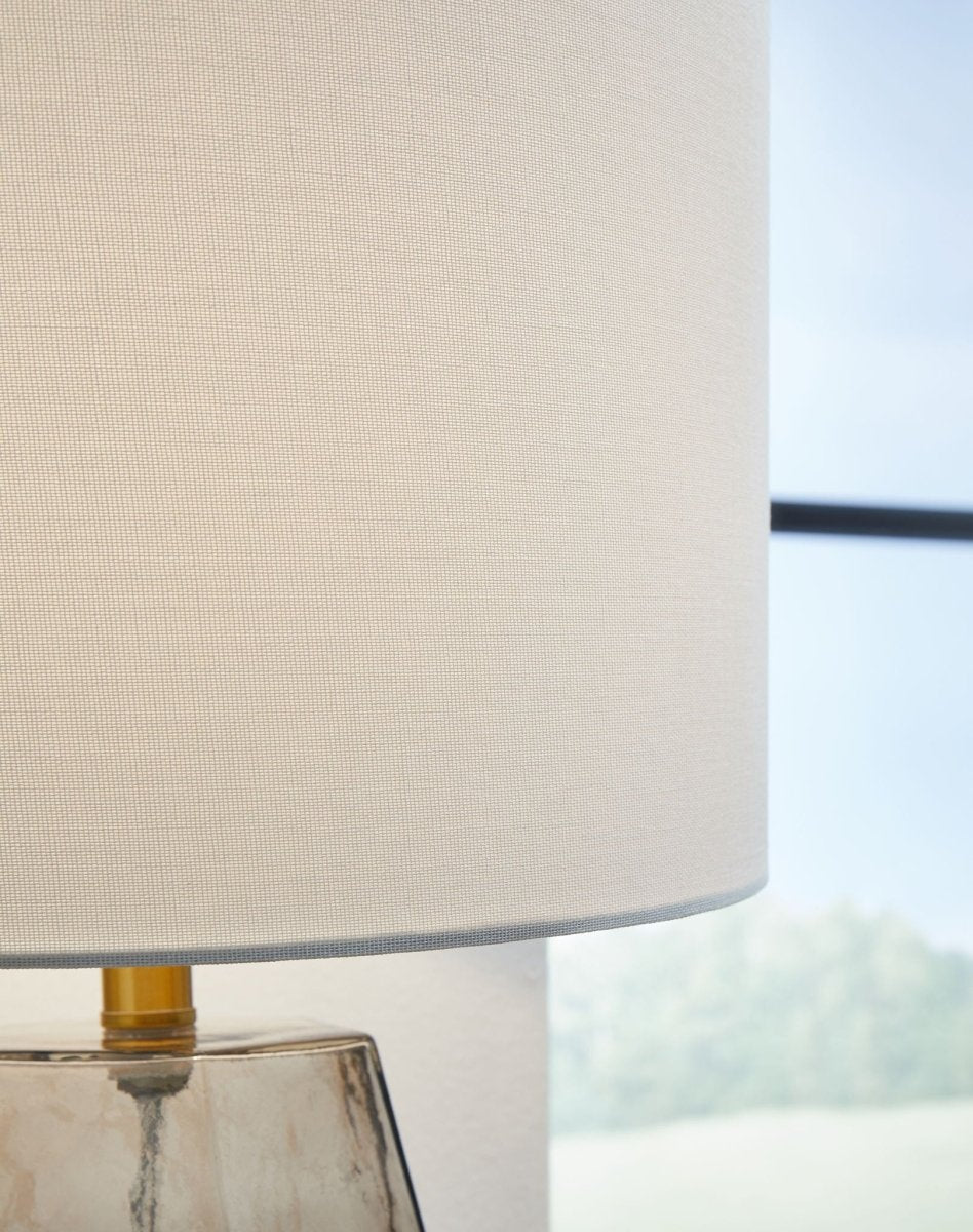 Taylow - Glass Table Lamp - Gray Table Lamps by Signature Design by Ashley® - Walls Furniture & Mattress