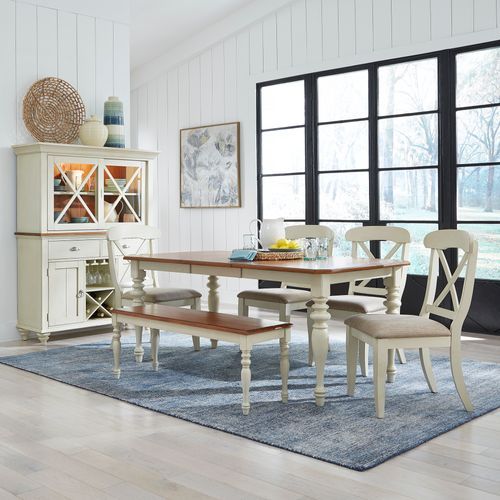 Ocean Isle - 6 Piece Rectangular Table Set - Natural Pine 6 Piece Dining Room Sets by Liberty Furniture - Walls Furniture & Mattress