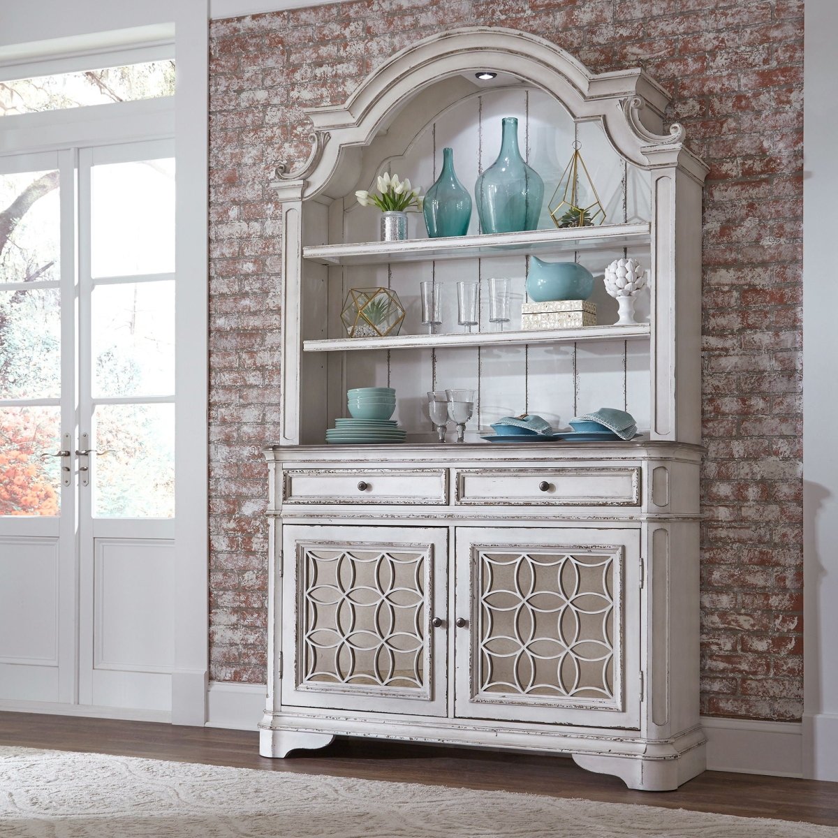 Magnolia Manor - Hutch & Buffet - White Hutches & Buffets by Liberty Furniture - Walls Furniture & Mattress
