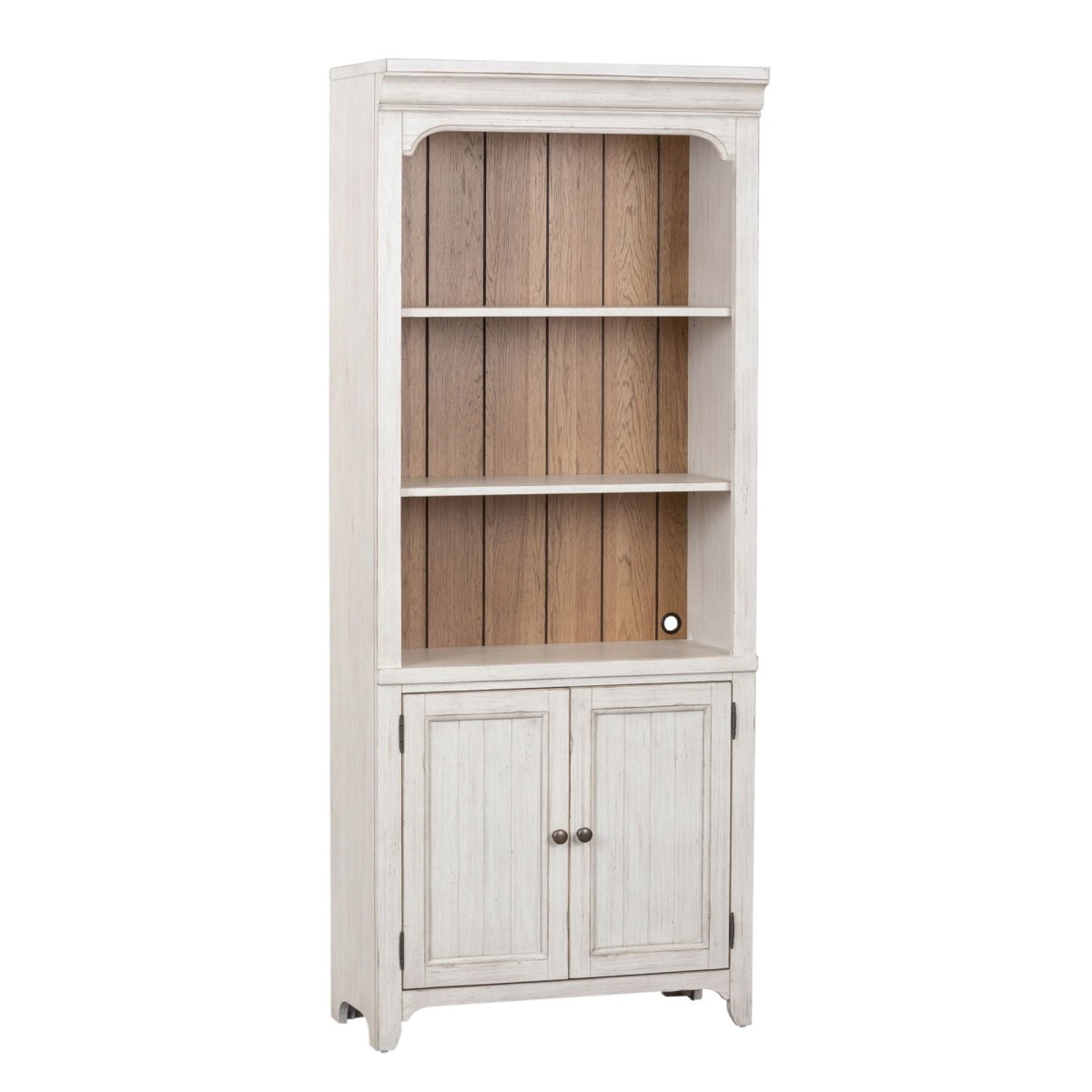 Farmhouse Reimagined - Bookcase - White Standard Bookcases by Liberty Furniture - Walls Furniture & Mattress