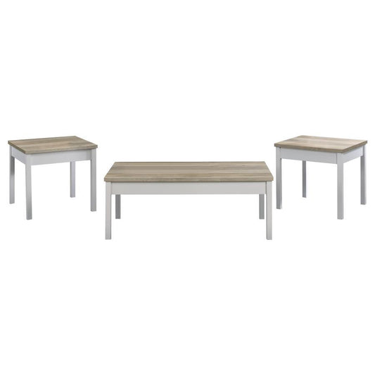 Stacie - 3 Piece Coffee Table Set - Distressed Pine Table Sets by Coaster Fine Furniture - Walls Furniture & Mattress