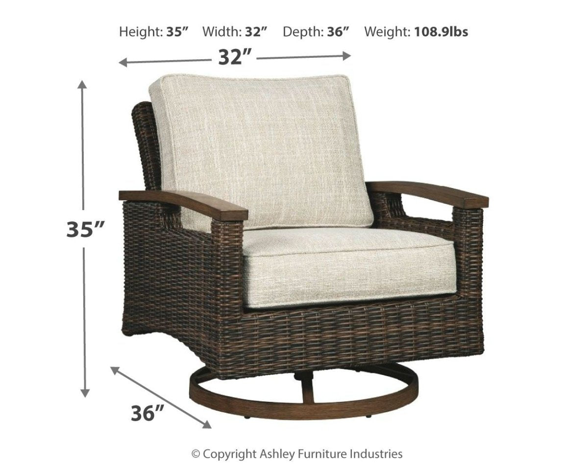 Paradise Trail - Swivel Lounge Chair (Set of 2) - Medium Brown Chair Sets by Signature Design by Ashley® - Walls Furniture & Mattress