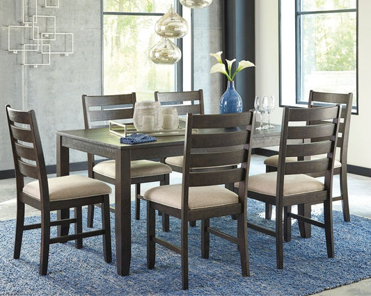 Rokane - Dining Room Table Set (Set of 7) - Brown 7 Piece Dining Room Sets by Signature Design by Ashley® - Walls Furniture & Mattress
