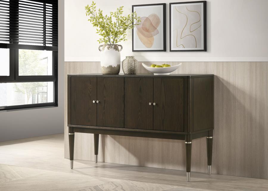 Reseda - 4 - Door Dining Sideboard Server With Shelves - Ash Brown Servers by Coaster Fine Furniture - Walls Furniture & Mattress