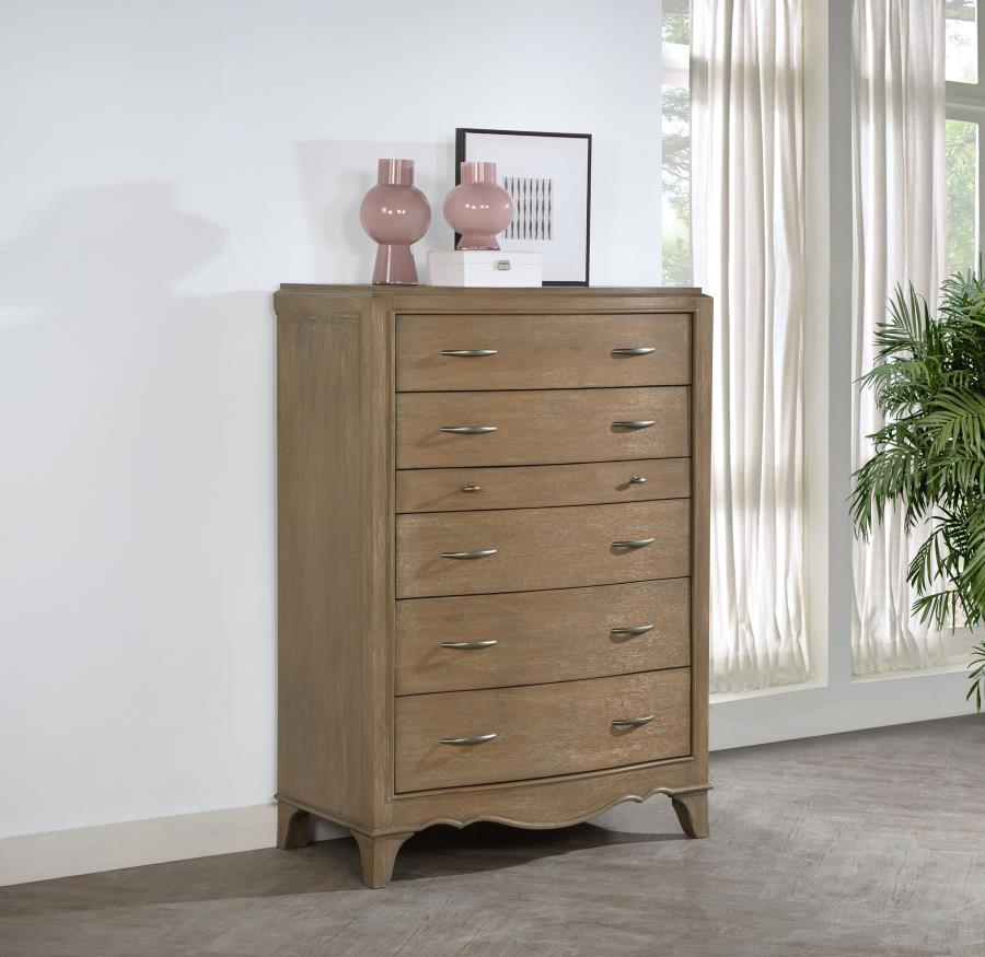 Revello - 6 - Drawer Bedroom Chest Of Drawers - Washed Mango Accent Chests by Coaster Fine Furniture - Walls Furniture & Mattress