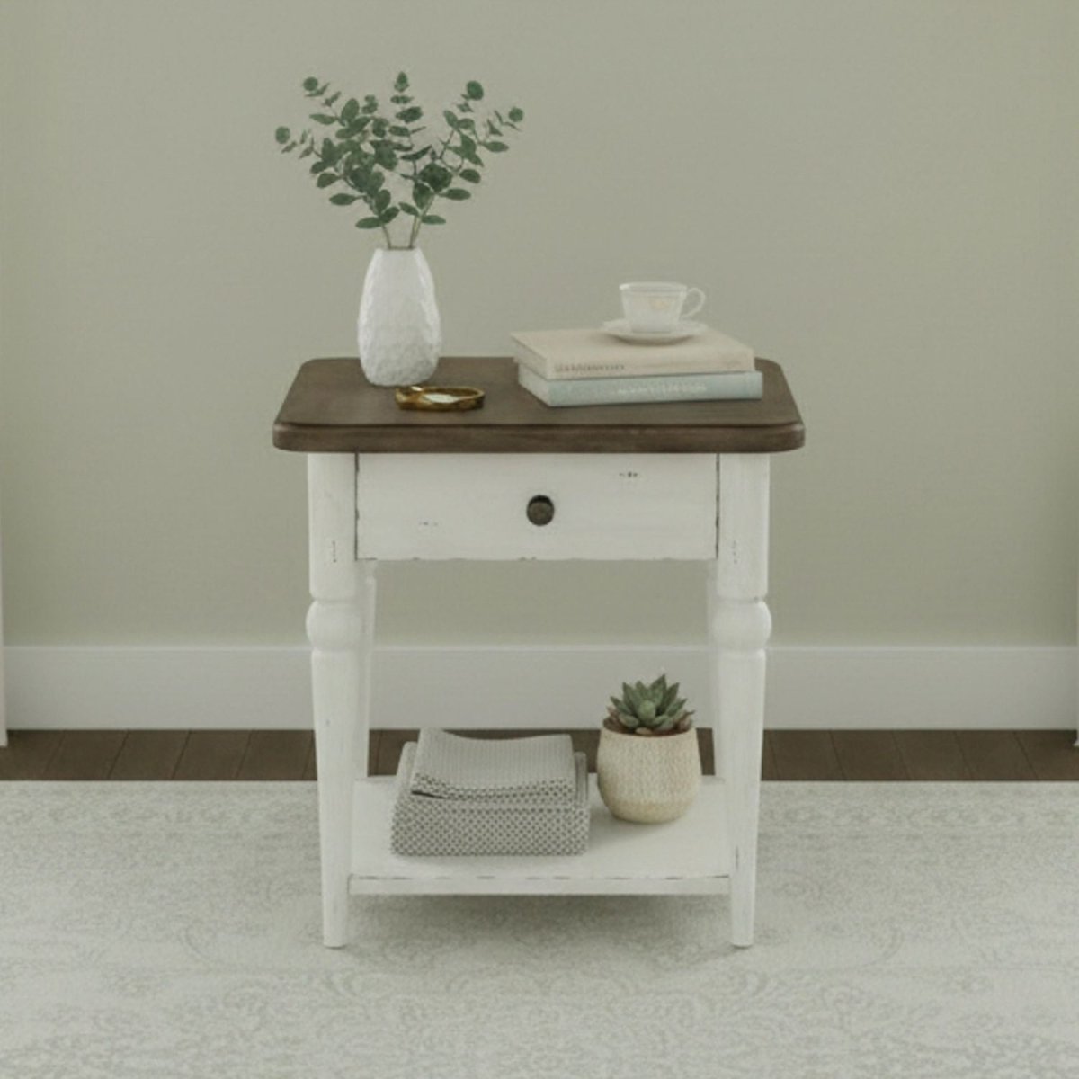Turnberry Park - Rectangular End Table - White End Tables by Liberty Furniture - Walls Furniture & Mattress