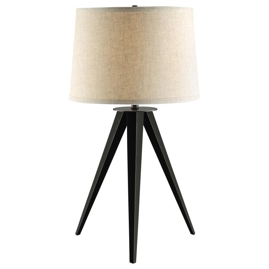 Sabat - Empire Shade Tripod Beside Table Lamp - Black Table Lamps by CoasterEssence - Walls Furniture & Mattress
