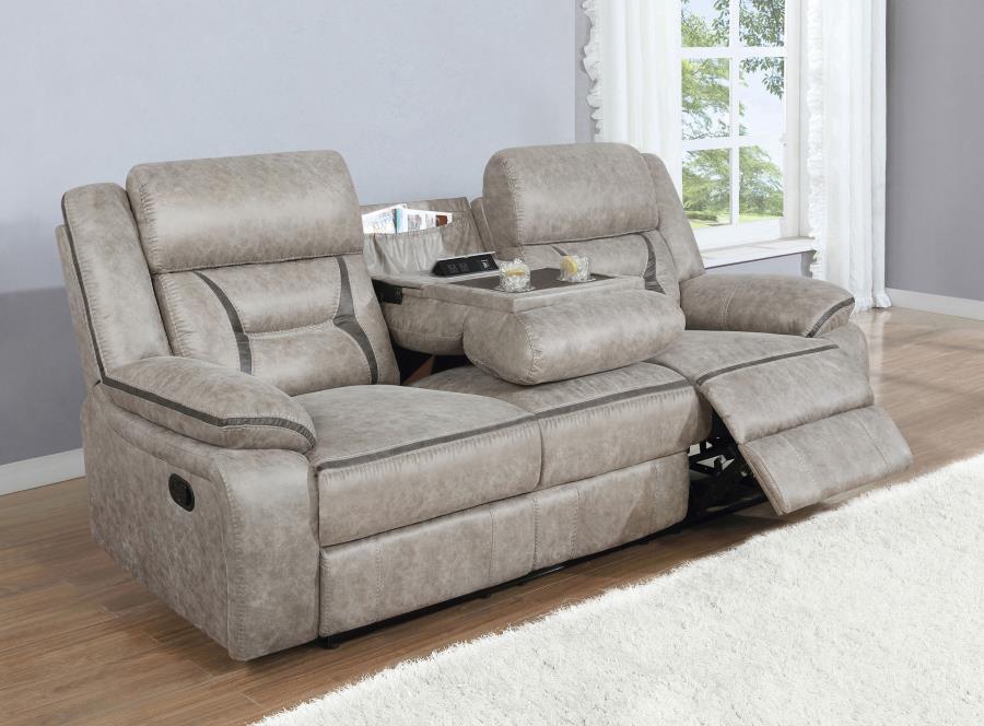 Greer - Upholstered Motion Reclining Sofa Reclining Sofas by CoasterEveryday - Walls Furniture & Mattress