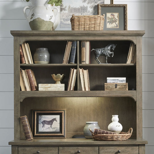 Americana Farmhouse - Credenza Hutch - Light Brown Hutches by Liberty Furniture - Walls Furniture & Mattress