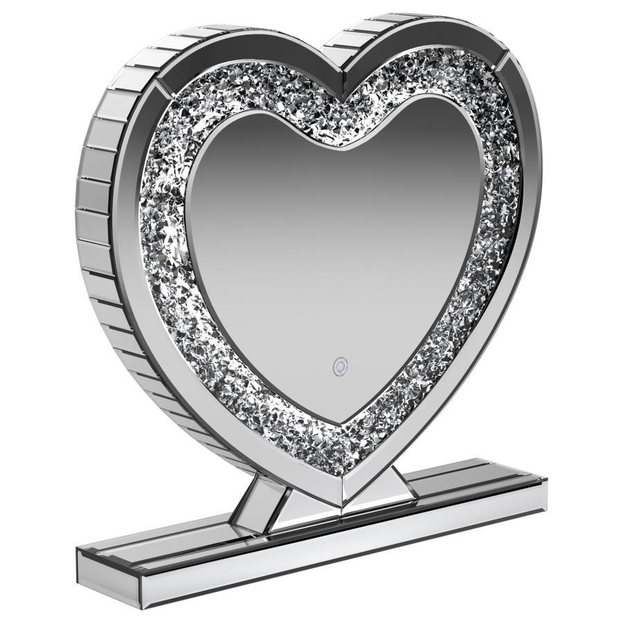 Euston - Heart Shaped Vanity Mirror - Silver Accent Mirrors by CoasterEveryday - Walls Furniture & Mattress