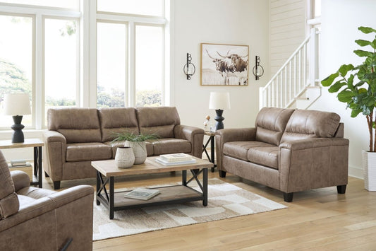 Navi - Fossil - 3 Pc. - Sofa, Loveseat, Rocker Recliner 3 Piece Living Room Sets by Signature Design by Ashley® - Walls Furniture & Mattress